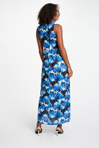 Robe longue droite imprimée multicolore femme