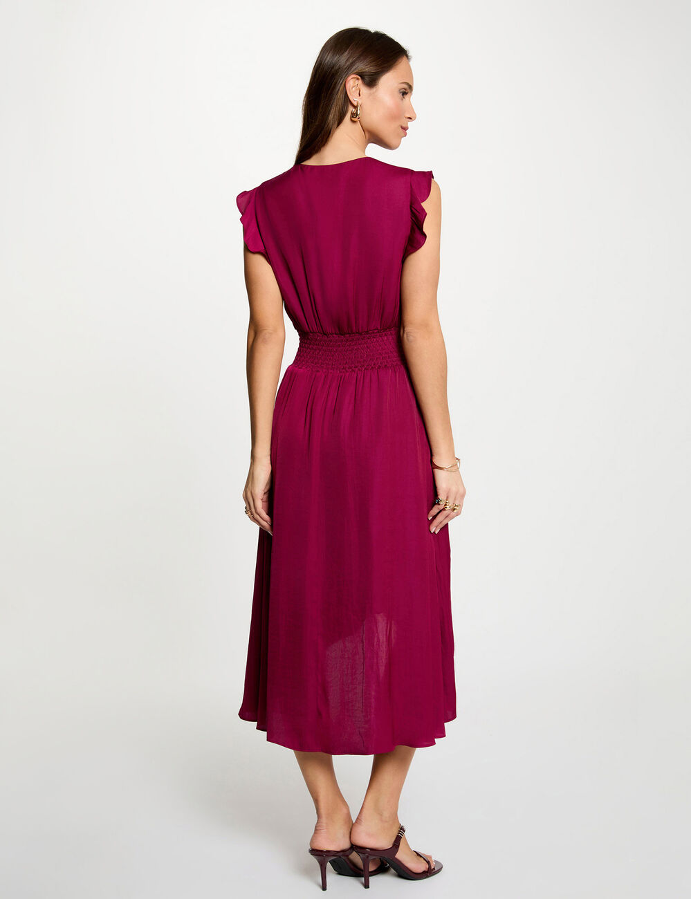 Sleeveless loose straight dress plum women