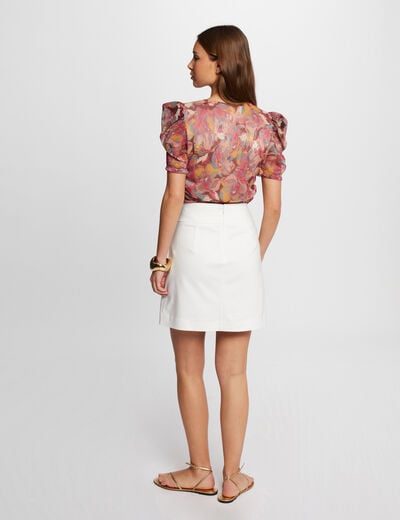 Mini wrap skirt ecru women