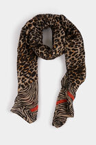 Pleated printed scarf multicolor women
