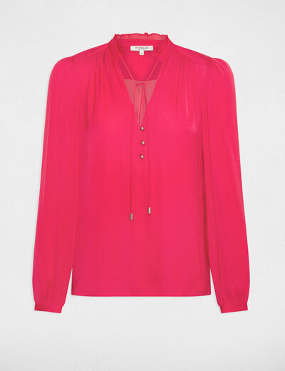 Long-sleeved blouse medium pink ladies'