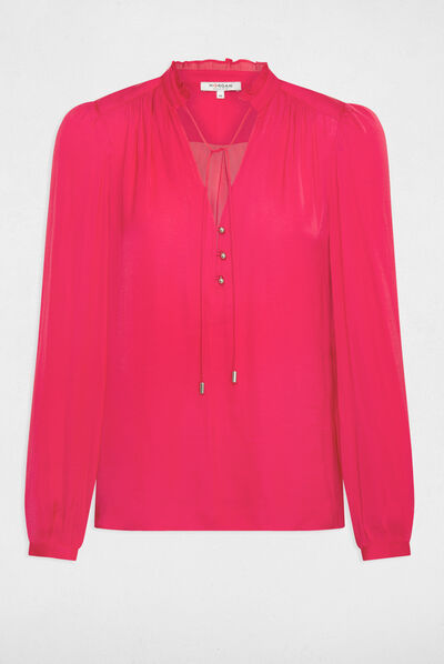 Long-sleeved blouse medium pink ladies'