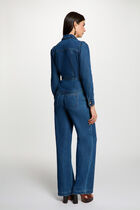 Belted denim jacket denim stone women