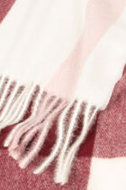 Checked scarf burgundy women