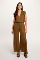 Satin short-sleeved blouse camel women