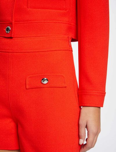 Straight short with front buttons orange ladies'