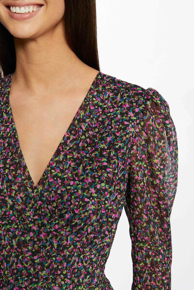 Loose straight dress abstract print multico ladies'