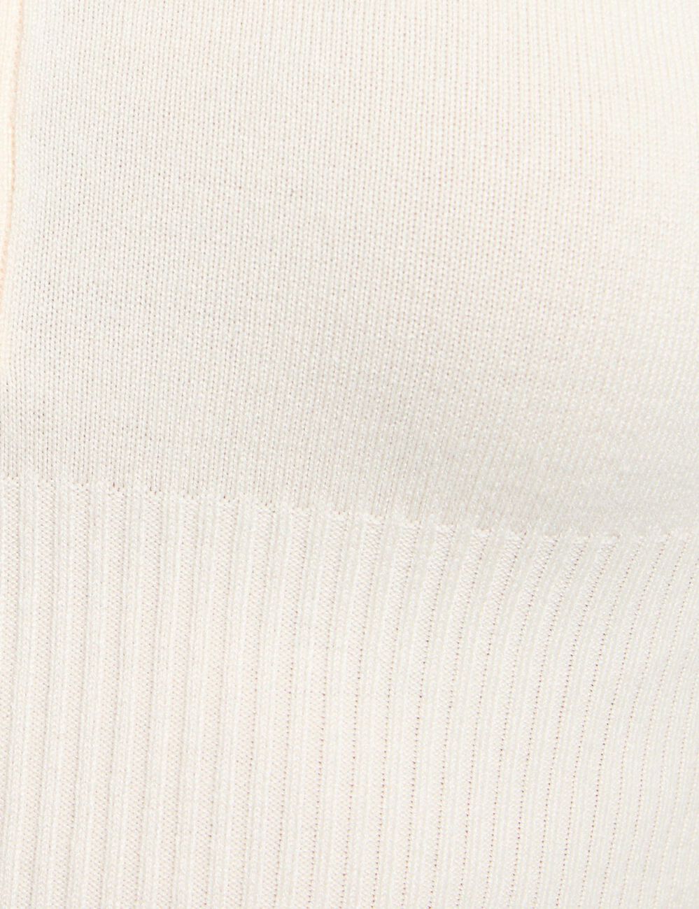 Fitted polo neck sweater ivory women
