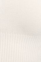 Fitted polo neck sweater ivory women