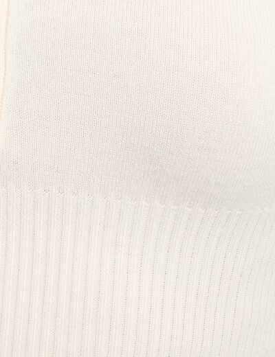 Fitted polo neck sweater ivory women
