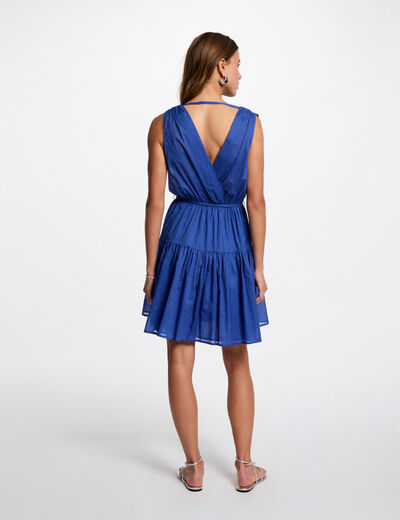 Mini loose dress electric blue women