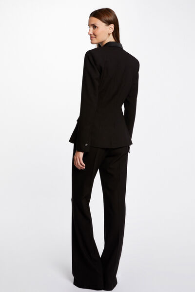 Flare smoking trousers with darts black ladies'