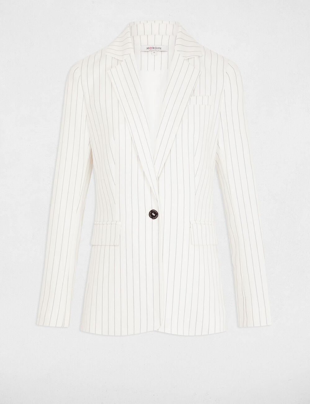 Blazer with stripes ecru women