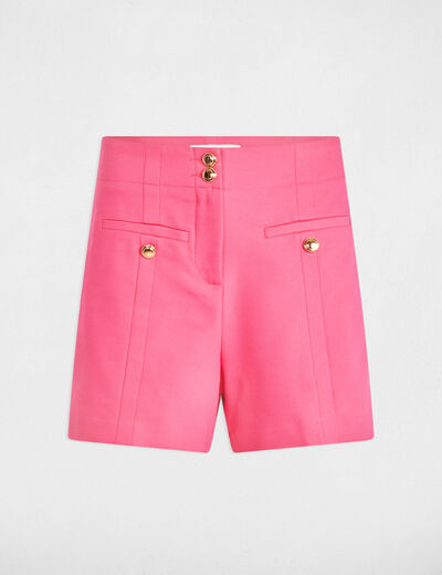Straight shorts with darts pink women
