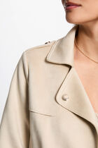Short suede jacket cognac brown women