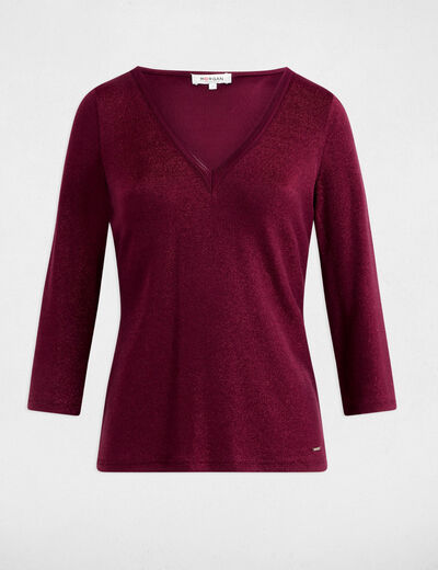 3/4-length sleeved t-shirt plum women