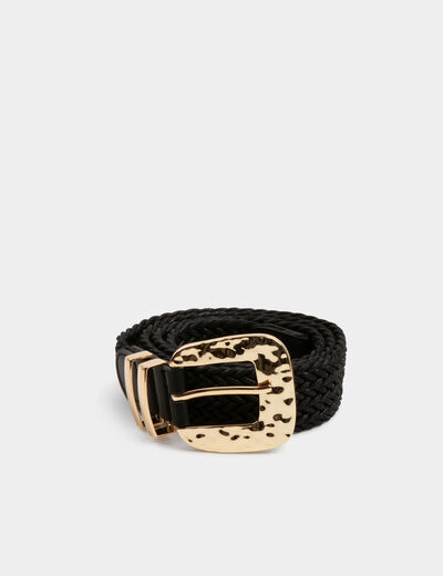 Braided belt black ladies'