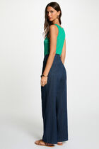 Sleeveless vest top emerald green women