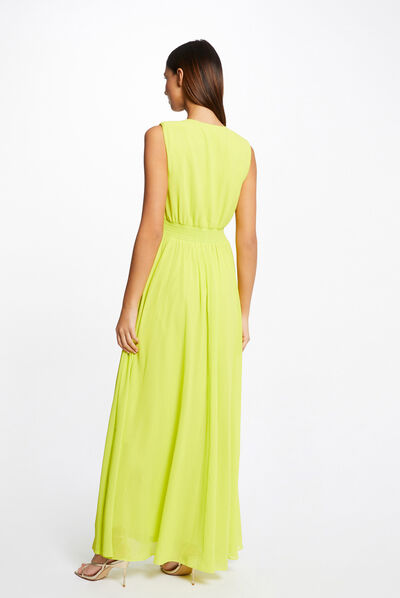 Maxi A-line dress with slit aniseed ladies'