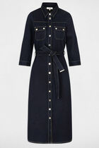 34 buttoned dress raw denim women 3/4 buttoned dress raw denim women