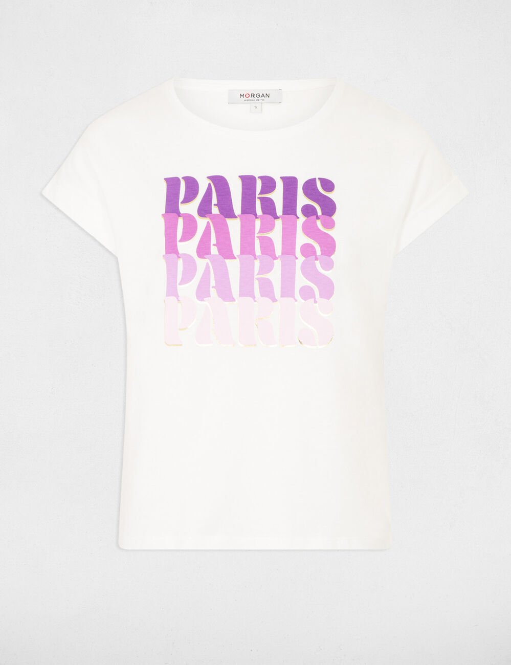 T-shirt with message ecru women