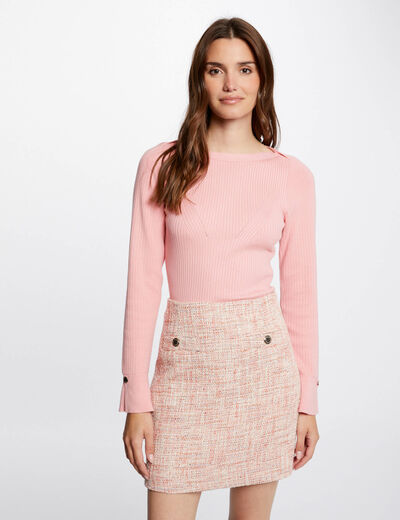 Long-sleeved jumper with round neck medium pink ladies'
