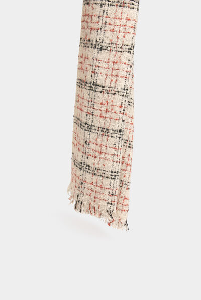 Scarf with abstract print beige ladies'