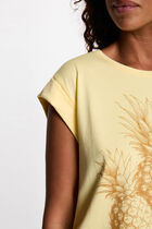 Sleeveless t-shirt light yellow women