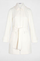 Zipped long coat white women
