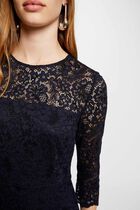 Mini skater lace dress navy blue women