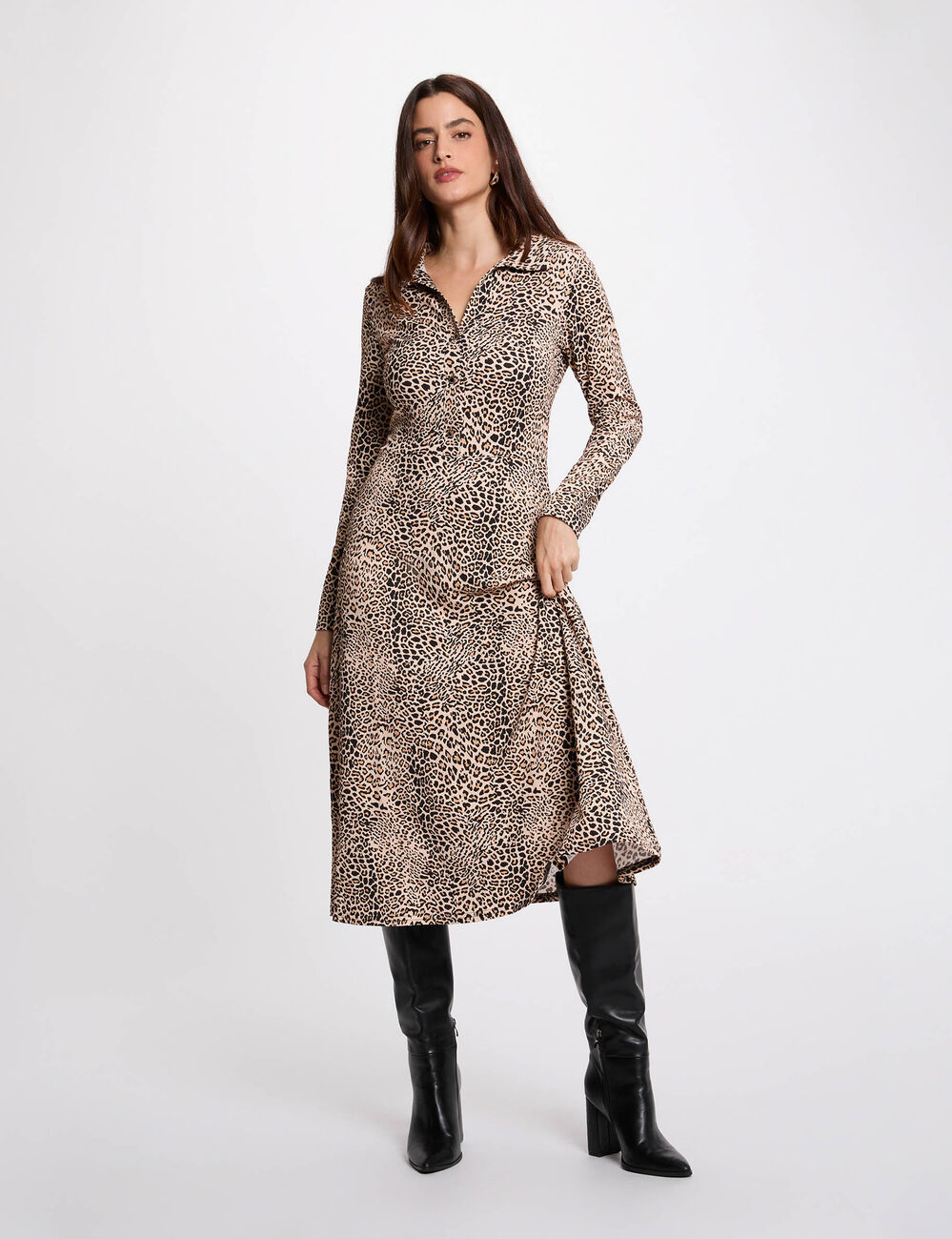 Printed shirt dress multicolor women