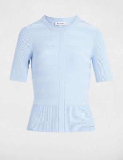 Jumper with short sleeves sky blue women