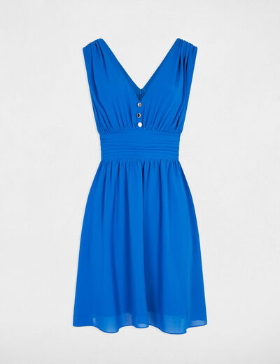Mini loose A-line dress electric blue women