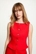 Sleeveless cardigan bright red women