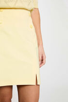 Mini skirt with buttons light yellow women