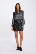 Pleated blouse with V-neck multicolor women
