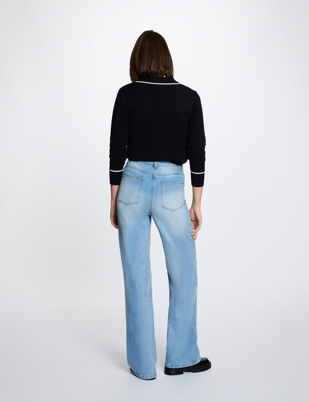 Polo neck jumper navy blue women