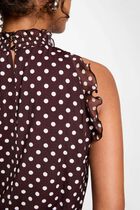 High neck tank top dark brown women