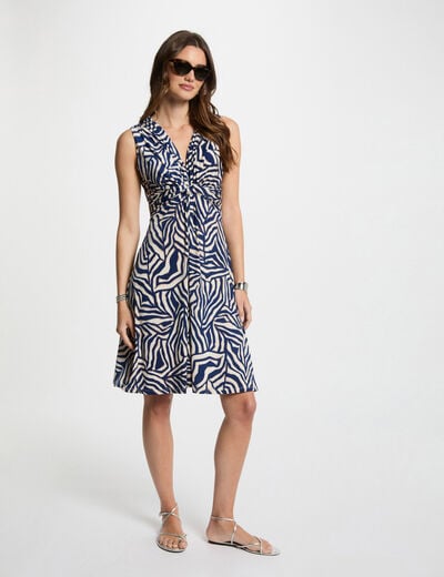 Printed fitted mini dress multicolor women