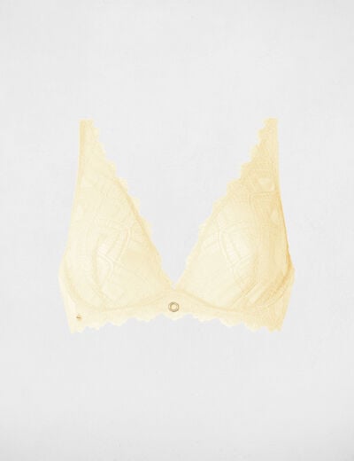 Lace bra with thin straps yellow women