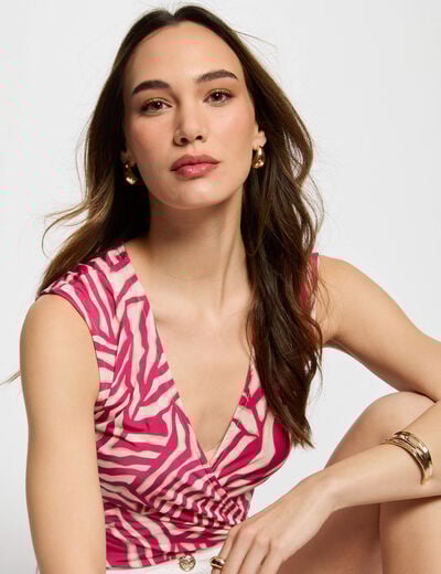 Sleeveless vest top multicolor women