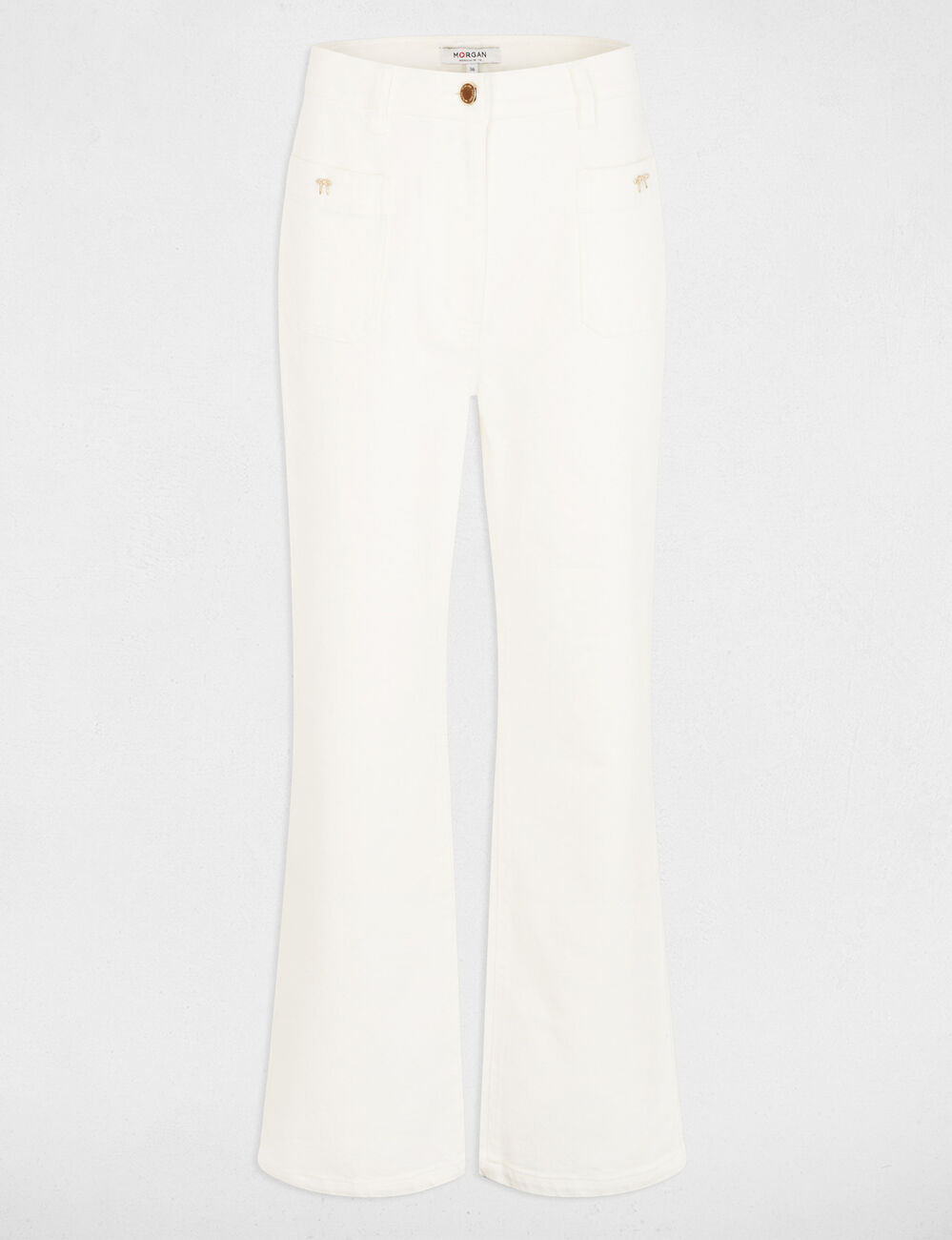 Wide 7/8 jeans white women