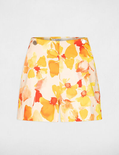 Satin shorts floral print multico ladies'