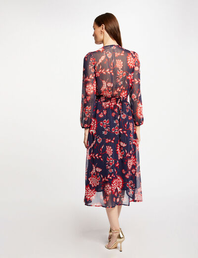 Midi dress floral print multicolored women