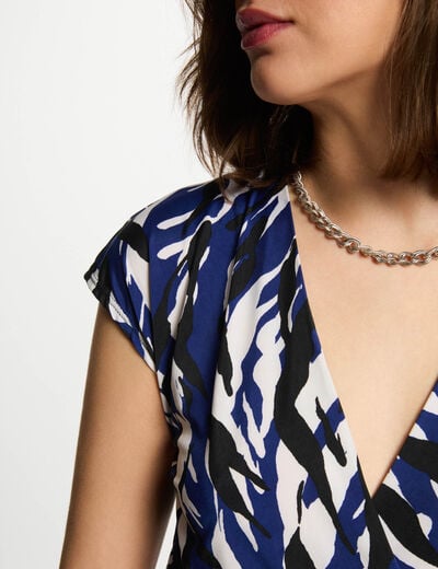 Printed fitted mini dress multicolor women