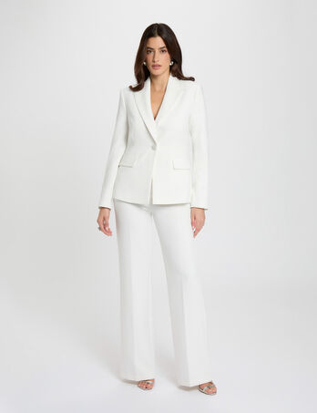 Fitted lace blazer white women