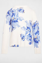 Floral print sweater sky blue women