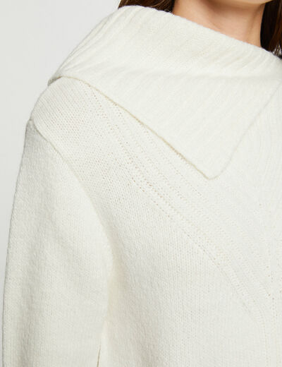 Long-sleeved jumper with turtleneck ecru ladies'
