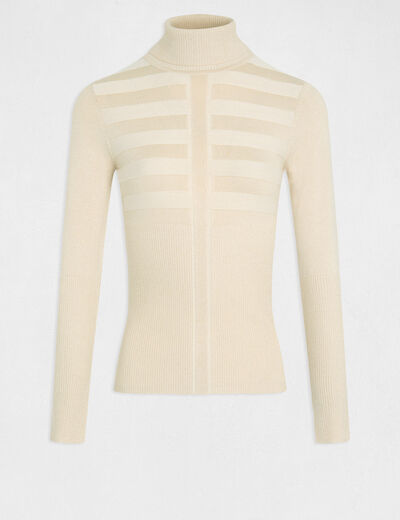 Long-sleeved jumper with turtleneck light pink ladies'