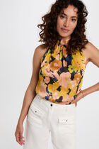 Fluid top with high neck multicolor women